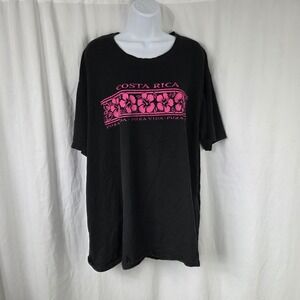 Costa Rica Shirt Mens Large Black Pura Vida Hibiscus Graphic Tee Travel